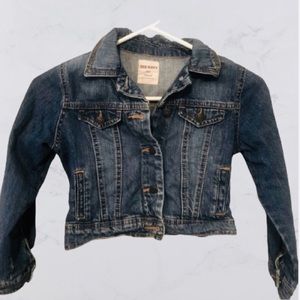 Old Navy girls cropped waist jean jacket, size S